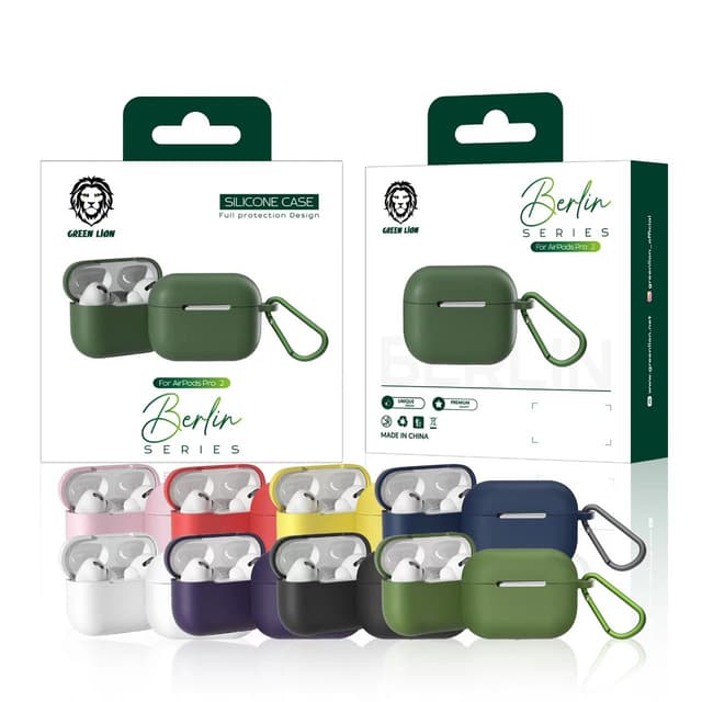 Green Lion Berlin Series Silicone Case for Airpods Pro 2 - Black [ GNBERLAIRPRO2BK ]
