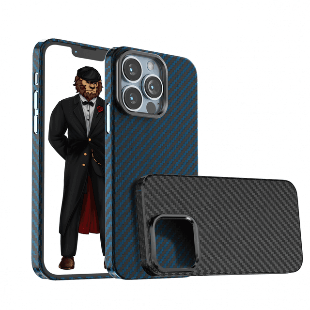 Green Lion Green Carbon Pro Case with Metal Camera Ring for iPhone 13 Pro Max ( 6.7" ) - Black [ GNCPROC13PMBK ]