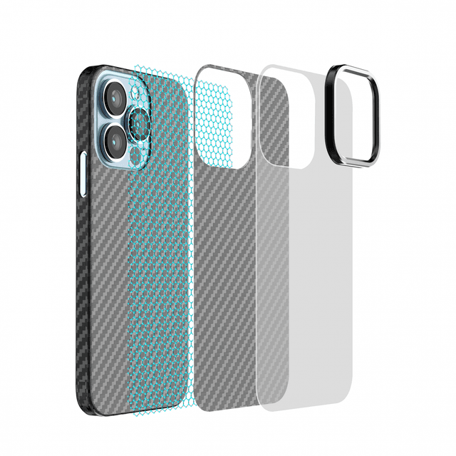 Green Lion Green Carbon Pro Case with Metal Camera Ring for iPhone 13 Pro Max ( 6.7" ) - Black [ GNCPROC13PMBK ]