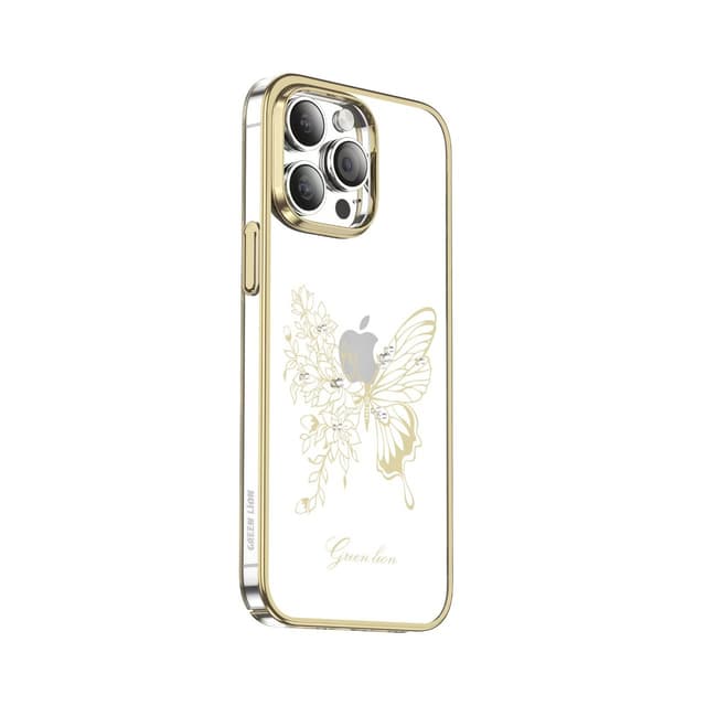 Green Lion Nature 2 Butterfly Case for iPhone 14 Pro ( 6.1" ) - Gold [ GNN2BT14PGD ]