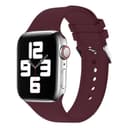 حزام ساعة ابل قياس 42/44/45 ملم سيليكون أحمر جرين Green Silicone Band with Buckle Watch Strap for Apple Watch 42/44/45MM Wine Red