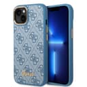 Guess PC/TPU 4G PU Case With Metal Camera Outline & Buttons For iPhone 14 Plus - Blue [ GUHCP14MHG4SHB ]