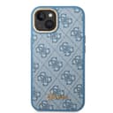 Guess PC/TPU 4G PU Case With Metal Camera Outline & Buttons For iPhone 14 Plus - Blue [ GUHCP14MHG4SHB ]