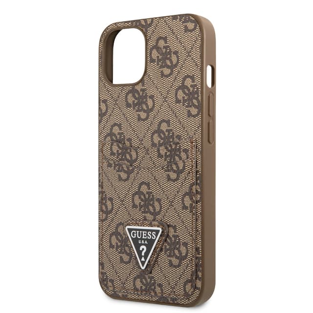 Guess 4G Double Card Triangle Hard Case for iPhone 14 Plus (6.7") - Brown [ GUHCP14MP4TPW ]