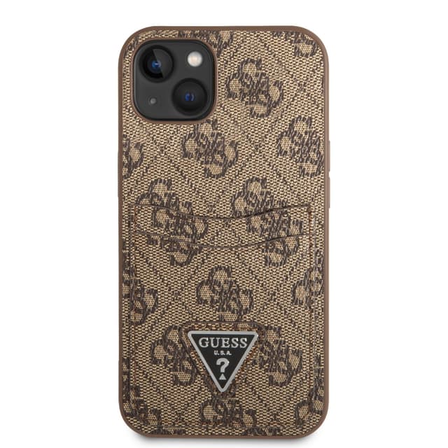 Guess 4G Double Card Triangle Hard Case for iPhone 14 Plus (6.7") - Brown [ GUHCP14MP4TPW ]