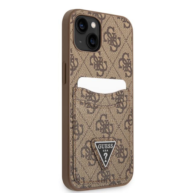 Guess 4G Double Card Triangle Hard Case for iPhone 14 Plus (6.7") - Brown [ GUHCP14MP4TPW ]
