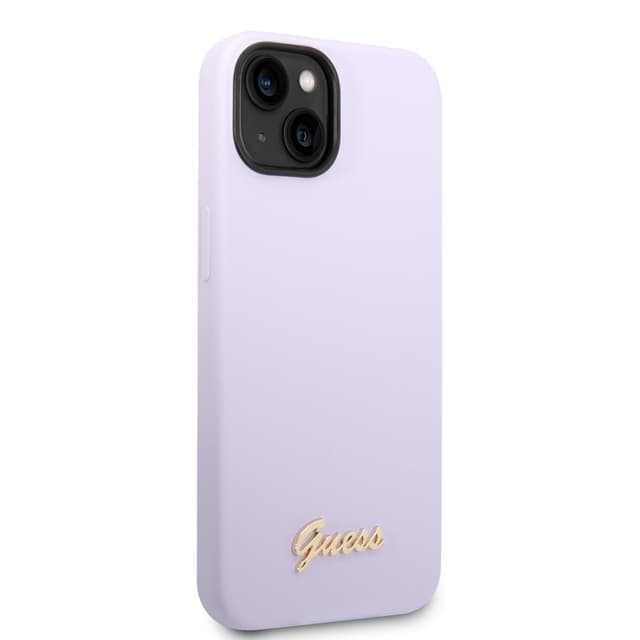 Guess Silicone PC Camera Script Logo Hard Case for iPhone 14 (6.1") - Purple [ GUHCP14SSLSMU ]