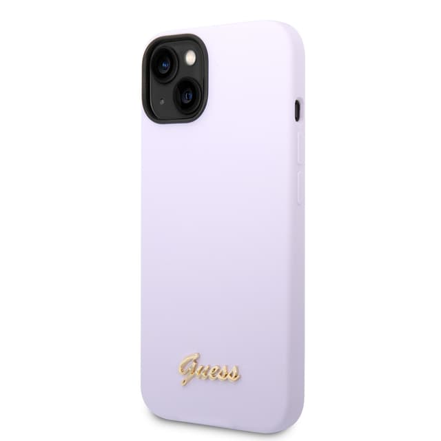 Guess Silicone PC Camera Script Logo Hard Case for iPhone 14 (6.1") - Purple [ GUHCP14SSLSMU ]