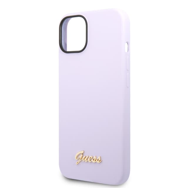 Guess Silicone PC Camera Script Logo Hard Case for iPhone 14 (6.1") - Purple [ GUHCP14SSLSMU ]