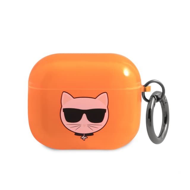 Karl Lagerfeld TPU Choupette Fluo Case for Apple Airpods 3 - Orange [ KLA3UCHFO ]