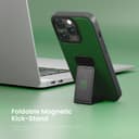 كفر ايفون جلد لجوال ايفون 14 برو بلون أخضر مع حامل تثبيت ليفيلو  Levelo Morphix Gripstand iPhone 14 Pro PU Leather Case Strom Forest Green