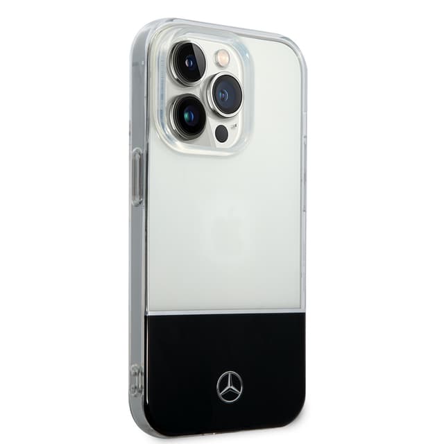 جراب ايفون 14 برو شفاف بشعار نجمة من مرسيدس بنز Mercedes-Benz Aluminium Case With Star Pattern For iPhone 14 Pro - Transparent