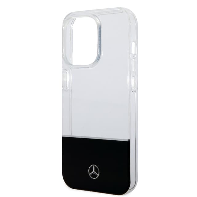جراب ايفون 14 برو شفاف بشعار نجمة من مرسيدس بنز Mercedes-Benz Aluminium Case With Star Pattern For iPhone 14 Pro - Transparent