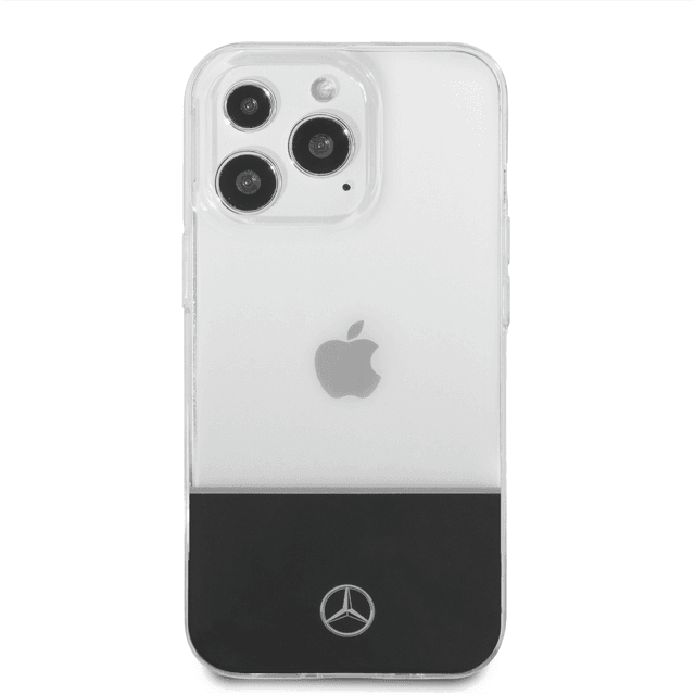جراب ايفون 14 برو شفاف بشعار نجمة من مرسيدس بنز Mercedes-Benz Aluminium Case With Star Pattern For iPhone 14 Pro - Transparent