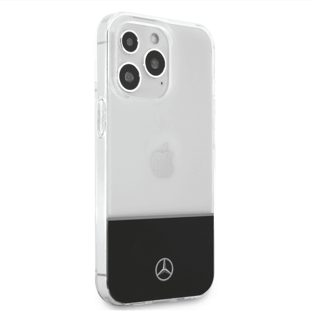 جراب ايفون 14 برو شفاف بشعار نجمة من مرسيدس بنز Mercedes-Benz Aluminium Case With Star Pattern For iPhone 14 Pro - Transparent