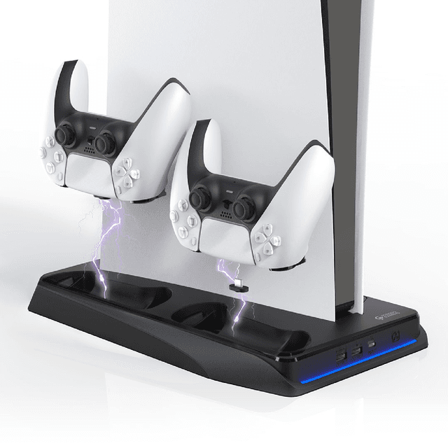 مروحة سوني 5 مع شاحن 5300 دورة بورودو Porodo Gaming Multi-Function PS5 Cooling and Charging Hub