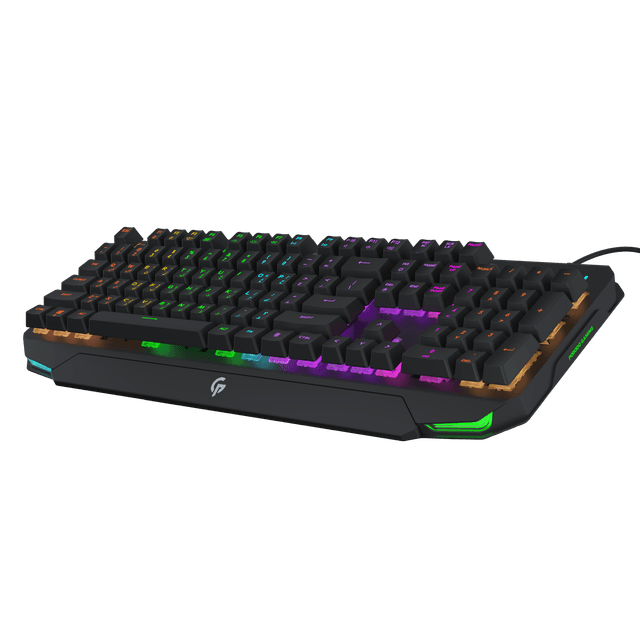 كيبورد ميكانيكي عربي 100 مليون نقرة بورودو Porodo Gaming Mechanical Full Keyboard Rainbow
