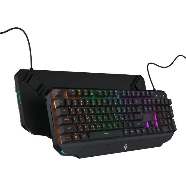 كيبورد ميكانيكي عربي 100 مليون نقرة بورودو Porodo Gaming Mechanical Full Keyboard Rainbow