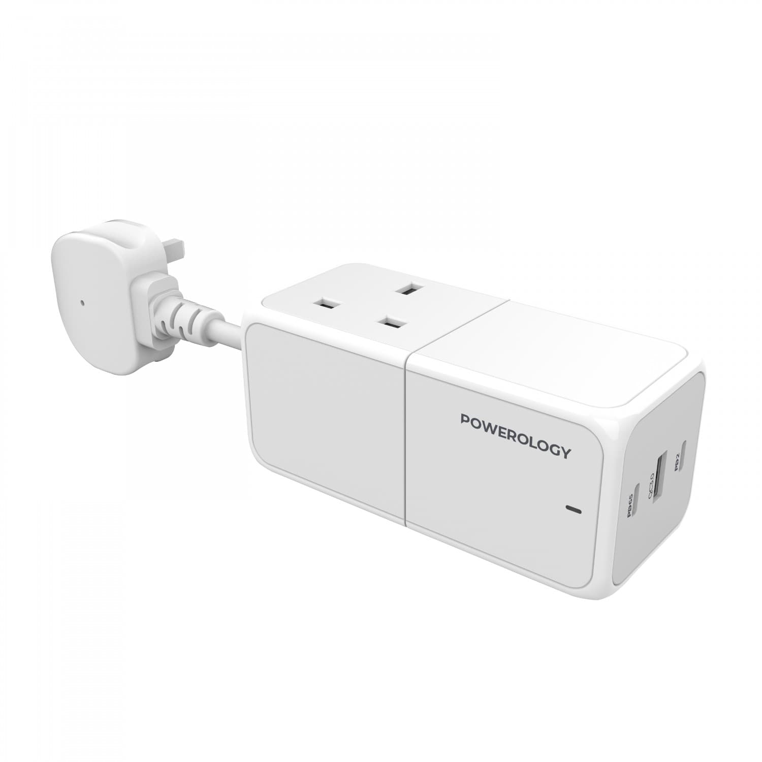 Powerology 65W GaN USB Power Strip - White [ PWPS65W-WH ]