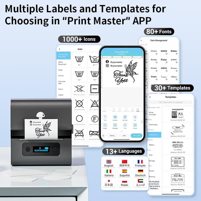 طابعة جوال لاسلكية صغيرة فوميمو 2200 مللي أمبير Phomemo M221 Mini Label Maker