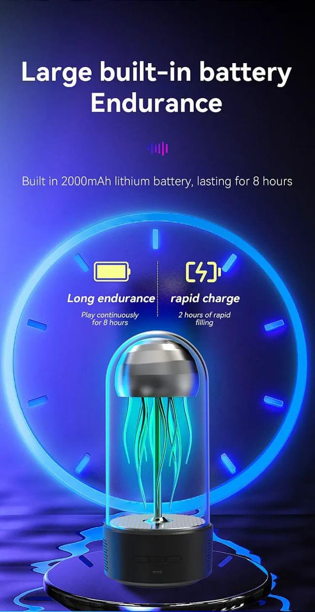Creative Jellyfish Bluetooth Speaker Colorful Lamp