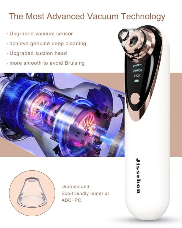 جهاز إزالة الرؤوس السوداء مع كاميرا جيستشو Jisszhou Blackhead Remover Vacuum with Camera And 4 Suction Heads