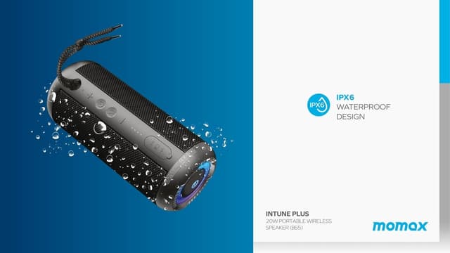 Momax intune plus bluetooth wireless speaker black