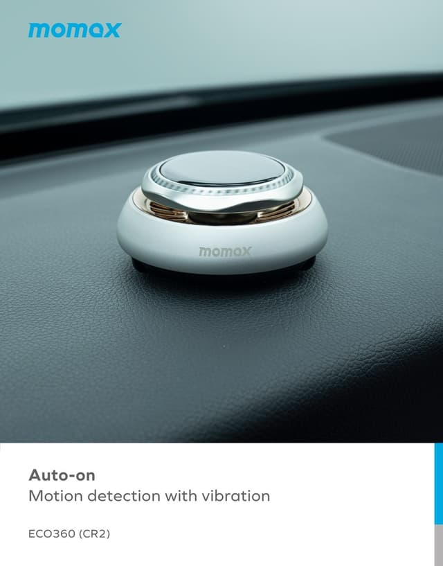 فواحة سيارة ايكو 360 تعمل بالطاقة الشمسية لون فضي من موماكس Momax eco360 solar car aroma diffuser