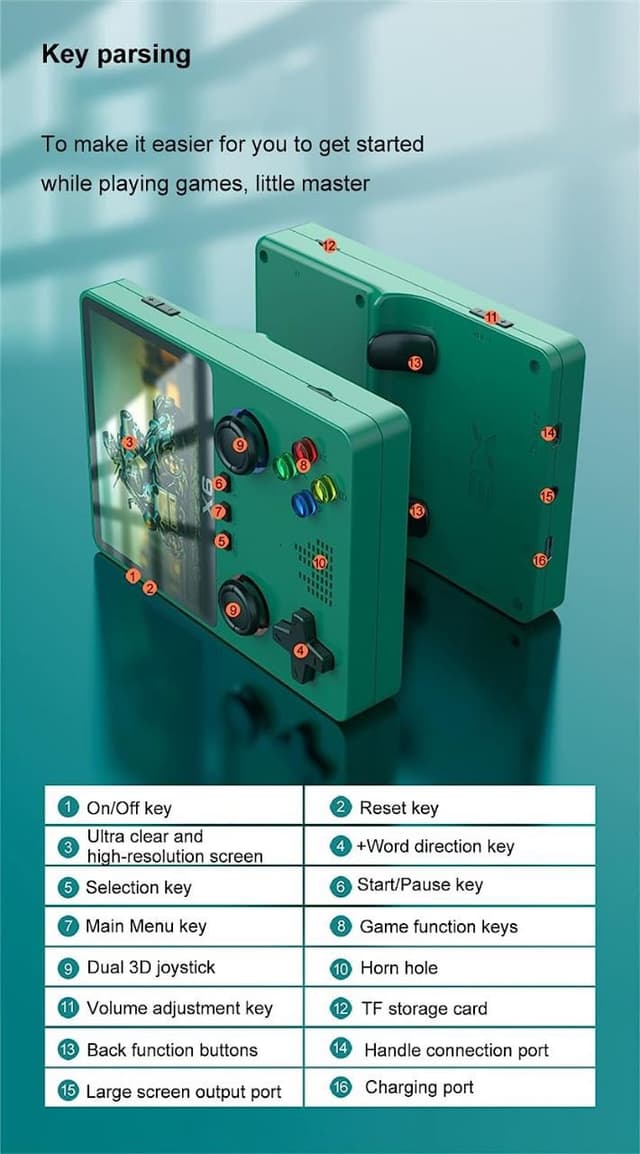 جهاز ألعاب محمول باليد قيمنج كونسل ريترو 2000 مللي أمبير X6 HD PSP Handheld Game Console