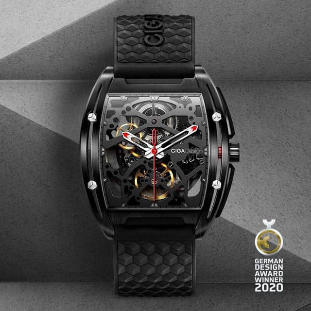 ساعة رجالية فخمة ميكانيكية سيجا ديزاين Ciga Design Watch Automatic Mechanical Skeleton Wristwatch
