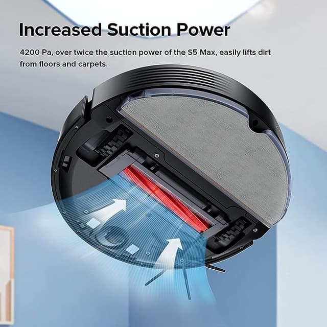 Roborock Q7 Max Robot Vacuum Cleaner with Mop, 4200Pa Strong Suction, Lidar Navigation, Multi-Level Mapping, No-Go&No-Mop Zones, 180mins Runtime, Works with Alexa, Perfect for Pet Hair