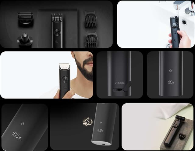 ماكينة حلاقة ذقن متعددة الاستخدامات للرجال أسود شاومي Xiaomi Black Grooming Kit Pro Beard Trimmer for Men