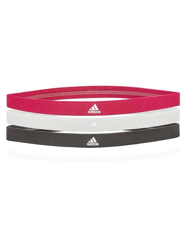 ربطة راس 3 ألوان أديداس Adidas Sports Hair Bands, 3 Pack Color Black/Grey/Power Berry