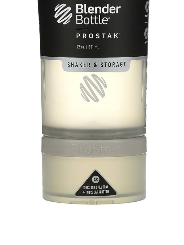 Blender Bottle ProStak Shaker Bottle | 22 oz (651 ml) Color Smoke Gray