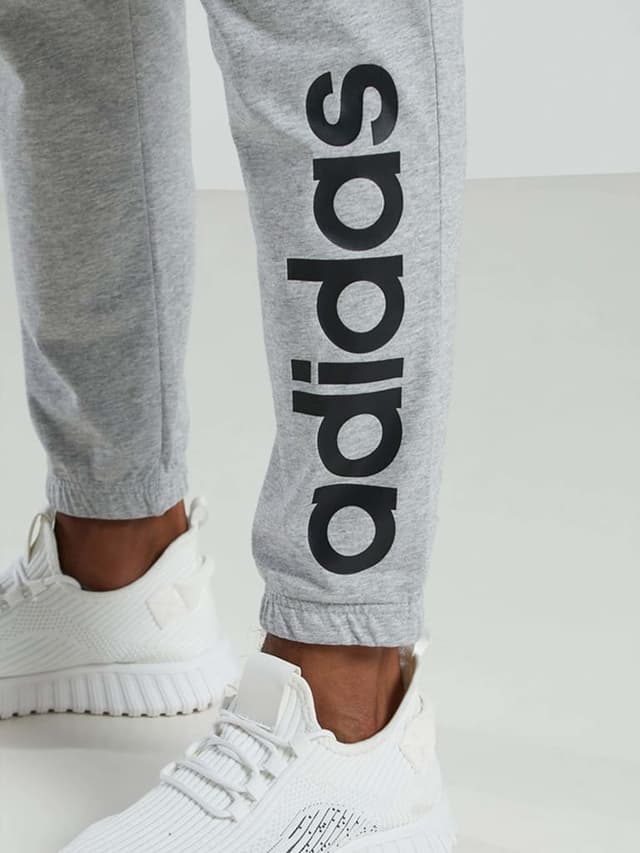 بنطلون اديداس رجالي رياضي بولي قطن سمول رمادي Adidas Linear Sweat Pants