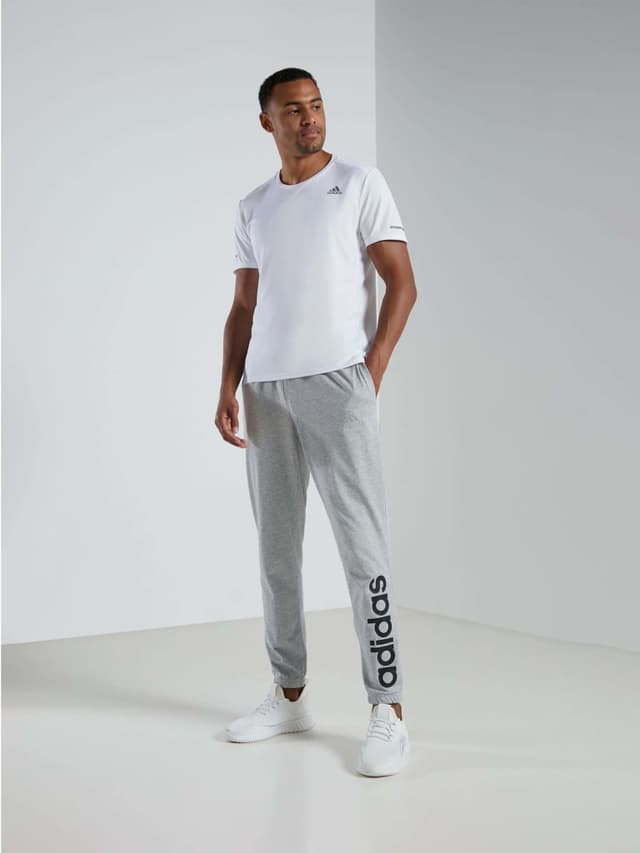 بنطلون اديداس رجالي رياضي بولي قطن سمول رمادي Adidas Linear Sweat Pants