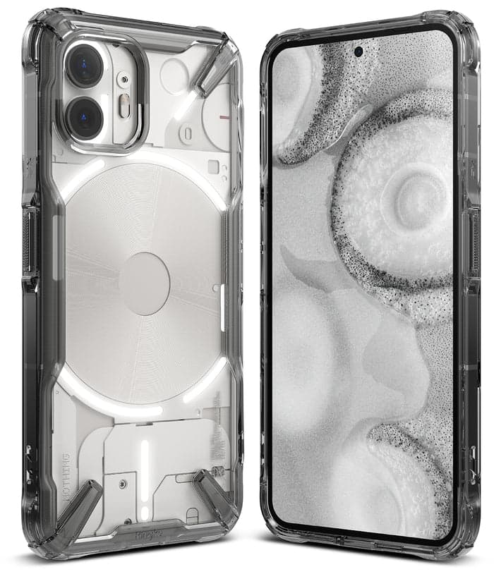 كفر جوال نوثينغ 2 فيوجن اكس من رينجكي لون أسود دخاني Ringke Fusion X Compatible with Nothing Phone 2 Case Cover
