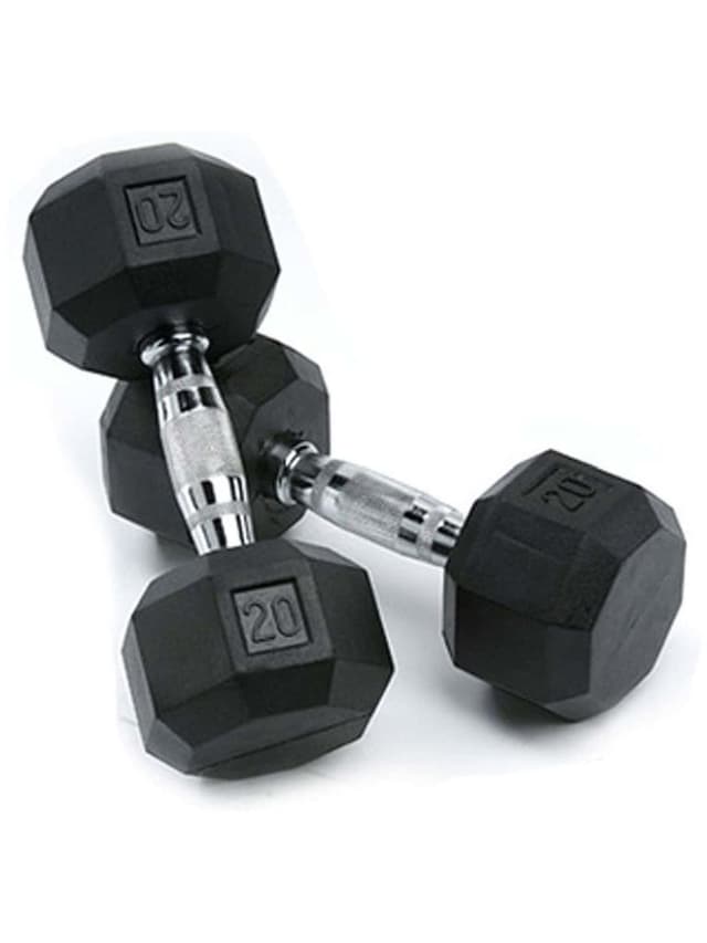 SPRI Deluxe Rubber Dumbbells Weight 20 LB