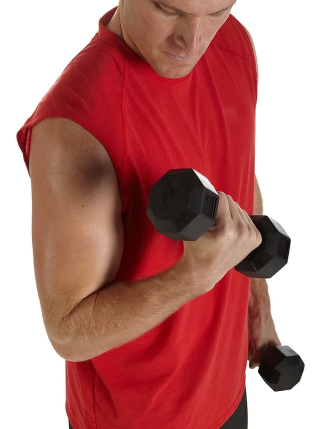 SPRI Deluxe Rubber Dumbbells Weight 20 LB