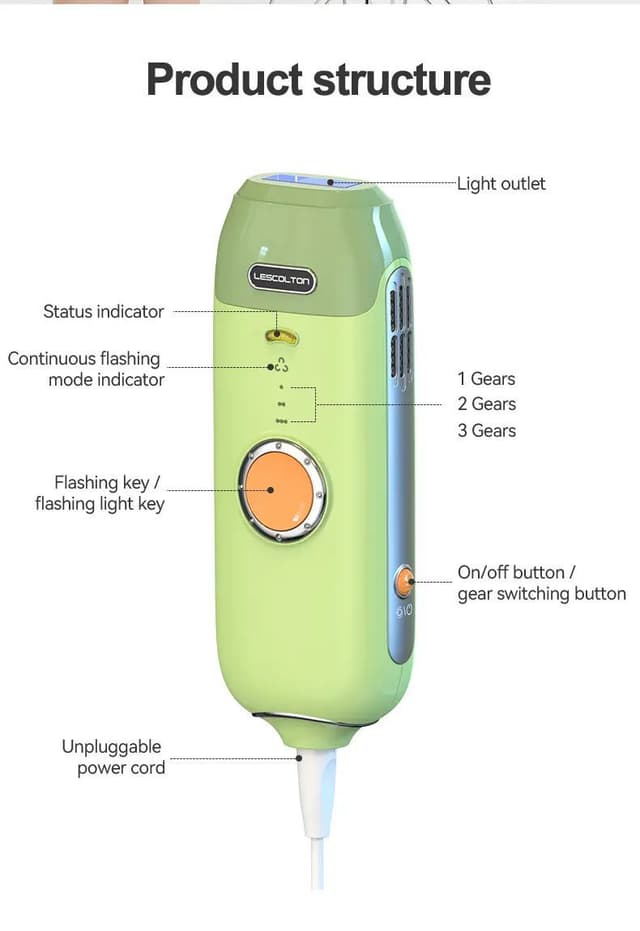 Lescolton IPL 350000Flash Permanent Hair Remover For Home Use