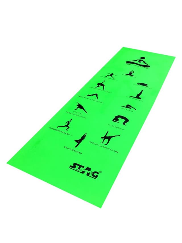سجادة يوغا 61 × 183 سم أخضر  مع رسومات ستاج  Stag Asana Printed Yoga Mat Size 4 mmColor Green