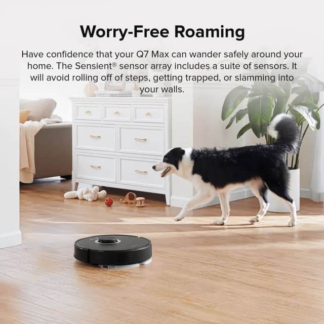 Roborock Q7 Max Robot Vacuum Cleaner with Mop, 4200Pa Strong Suction, Lidar Navigation, Multi-Level Mapping, No-Go&No-Mop Zones, 180mins Runtime, Works with Alexa, Perfect for Pet Hair