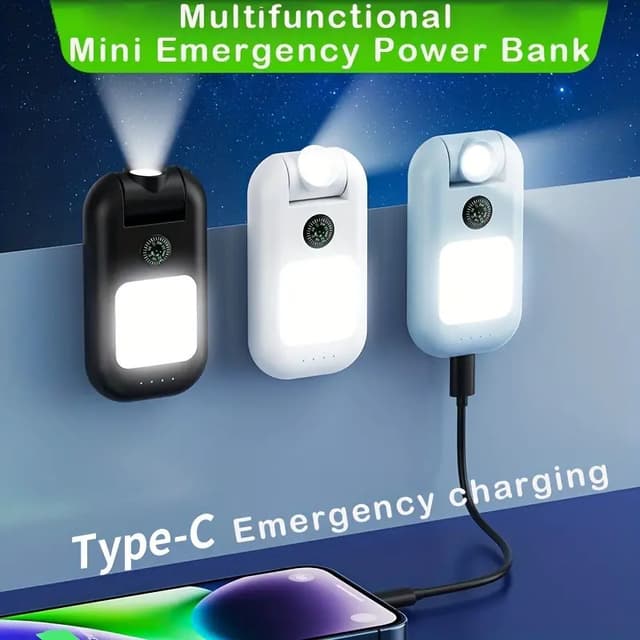Emergency Portable Flashlight With Power Bank 