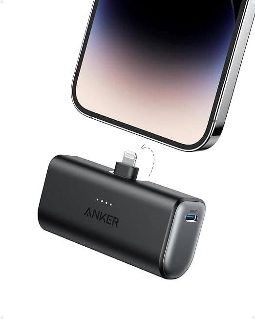 باور بانك انكر شاحن متنقل صغير للايفون 5000 مللي أمبير 12 واط Anker Nano Power Bank Built-In Lightning Connector
