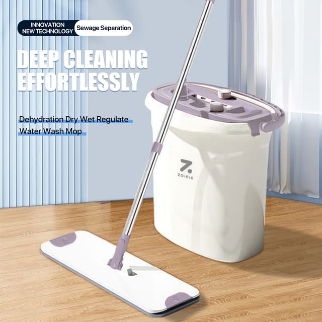 Zolele FM01 Mop with Bucket 2 in1 Set Mop for Floor Cleaning Wet and Dry