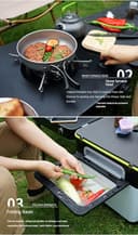 مطبخ متنقل مع موقد غاز للرحلات صغير مدمج على شكل صندوق تخزين 60 لتر Outdoor Camping Kitchen Station with Integrated Stove