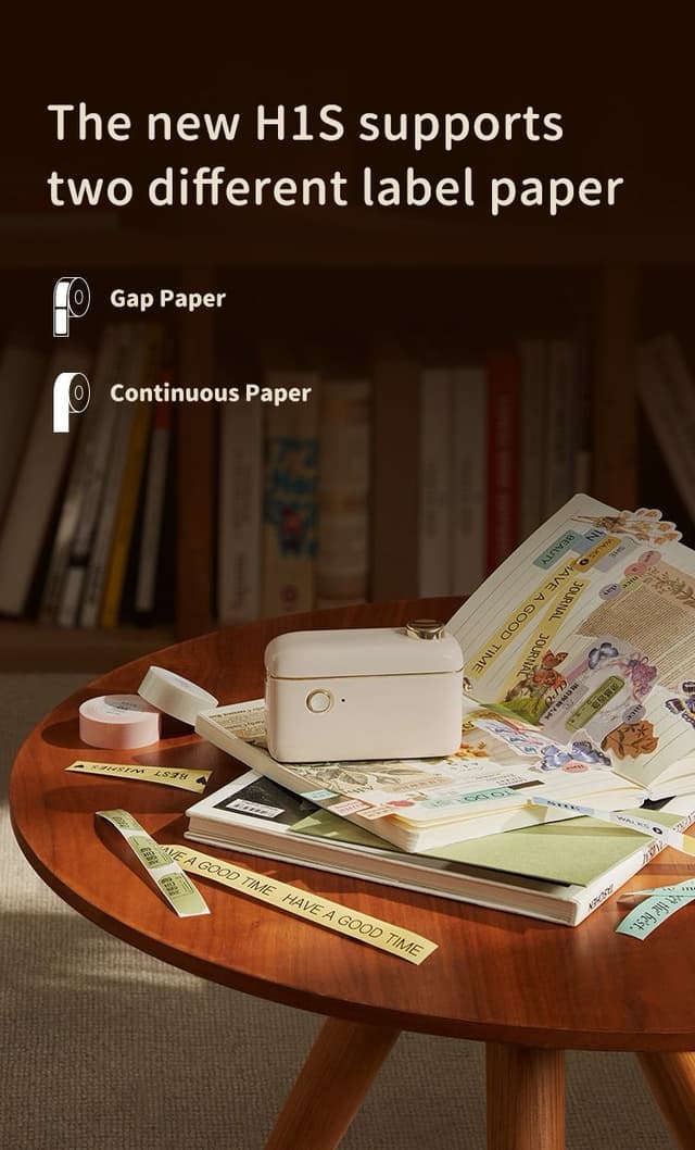 طابعة استكرات لاصقة جوال بلوتوث نيمبوت 1000 مللي أمبير Niimbot H1S Label Maker Portable Sticker Printer