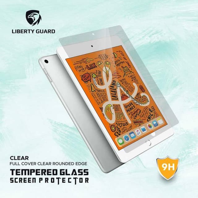 شاشة حماية ايباد ميني 4 / ميني 5 شفافة ليبيرتي جارد Liberty Guard 3D Full Cover Clear Rounded Edge iPAD Mini4 / Mini5 Clear