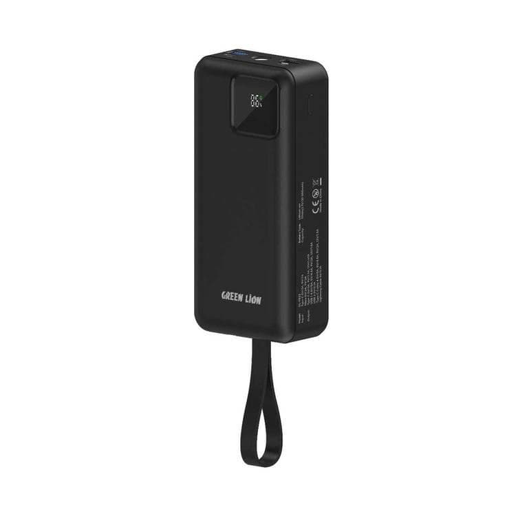 شاحن متنقل كبير 30000 مللي أمبير مع كابل شحن سريع جرين لايون Green Lion Power Tank Power Bank