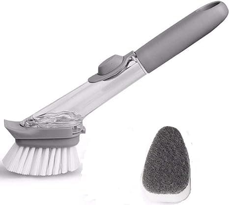 Cleaning Brush Scrubber Dish Bowl Washing Sponge with Refill Liquid Soap Dispenser